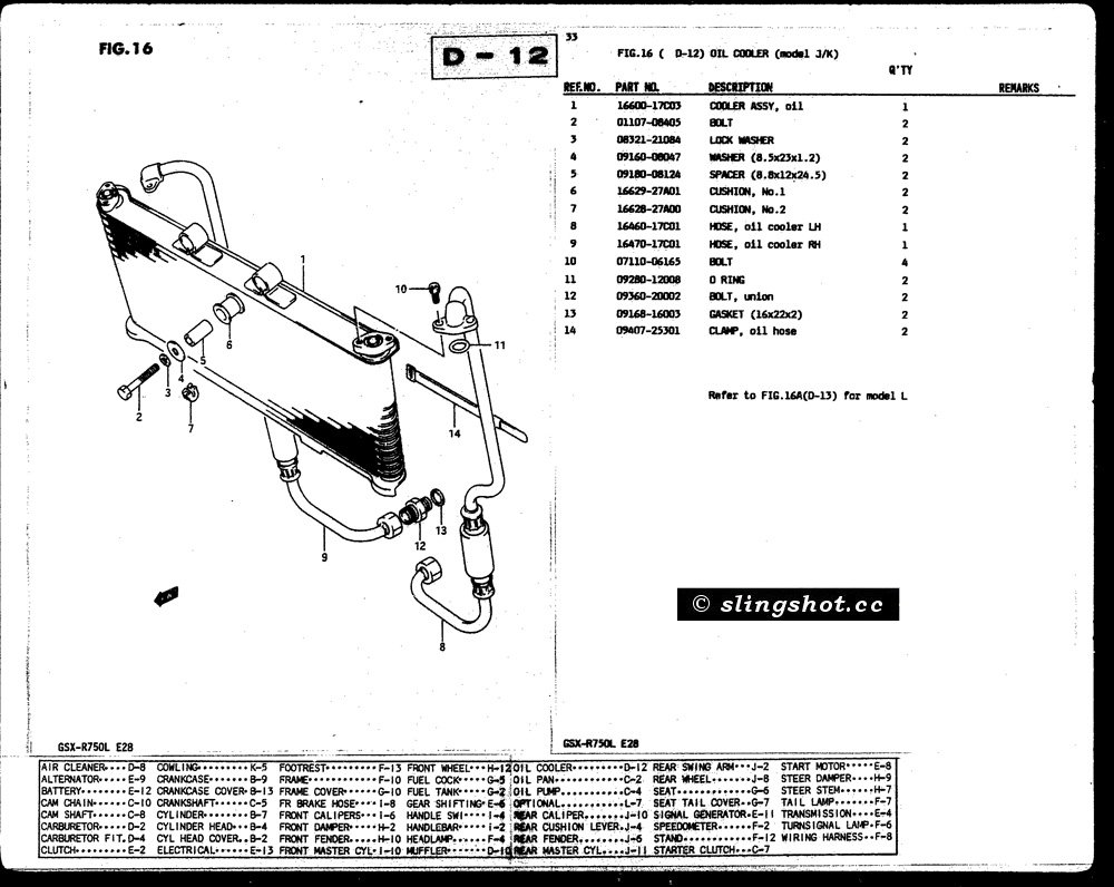 D-12 Oil Cooler (Model J-K)