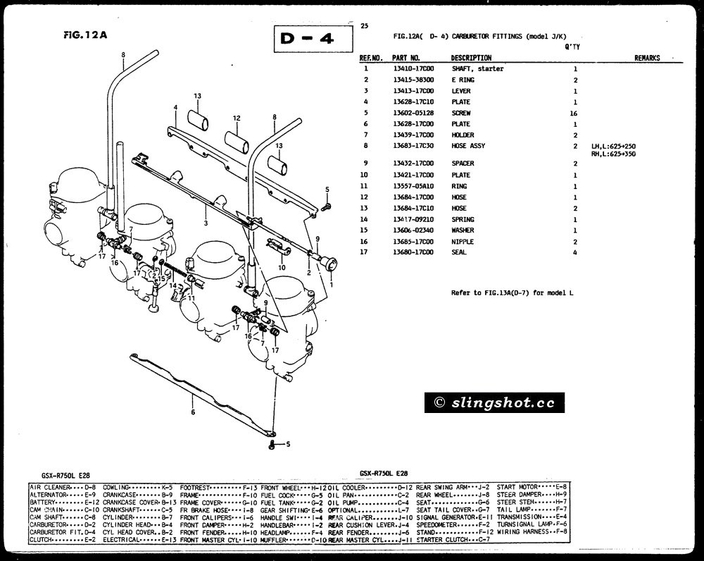 D-4 Carburetor Fittings (Model J-K)