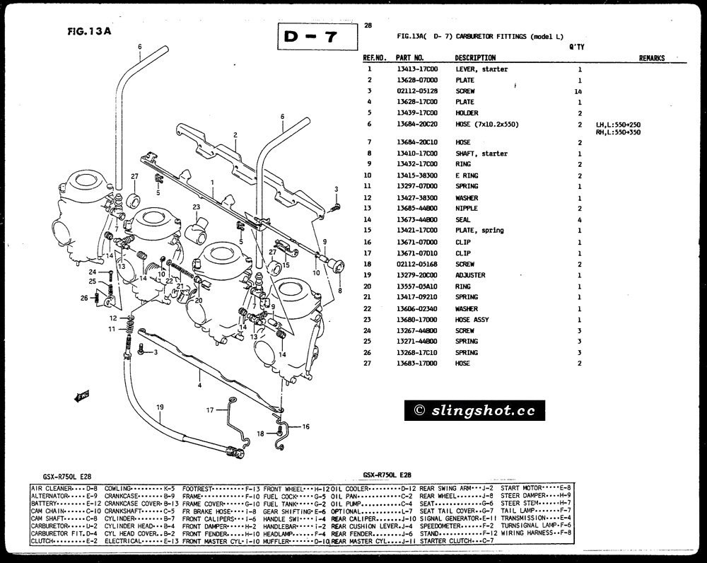 D-7 Carburetor Fittings (Model L)