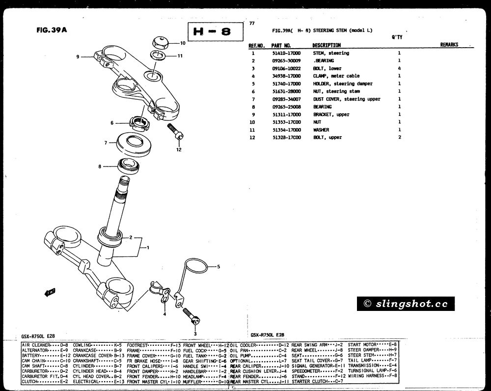 H-8 Steering Stem (Model L)