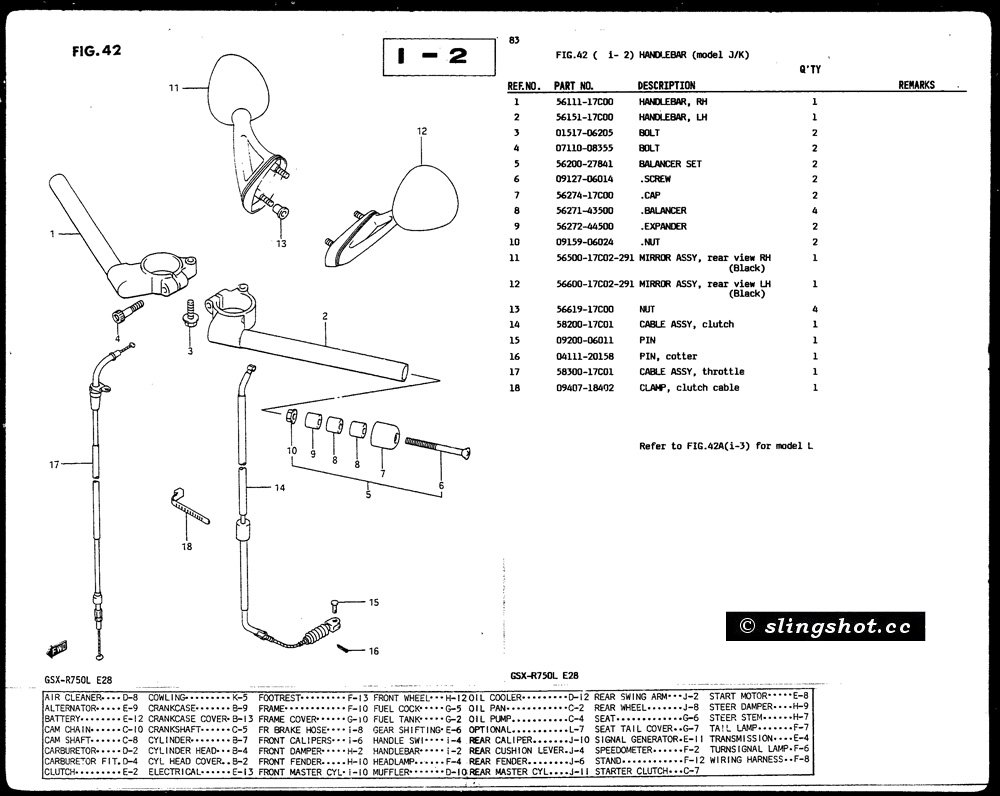 I-2 Handlebar (Model J-K)