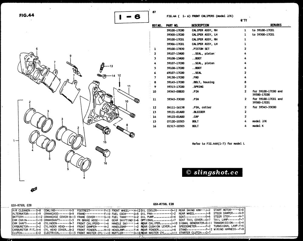 I-6 Front Calipers (Model J-K)