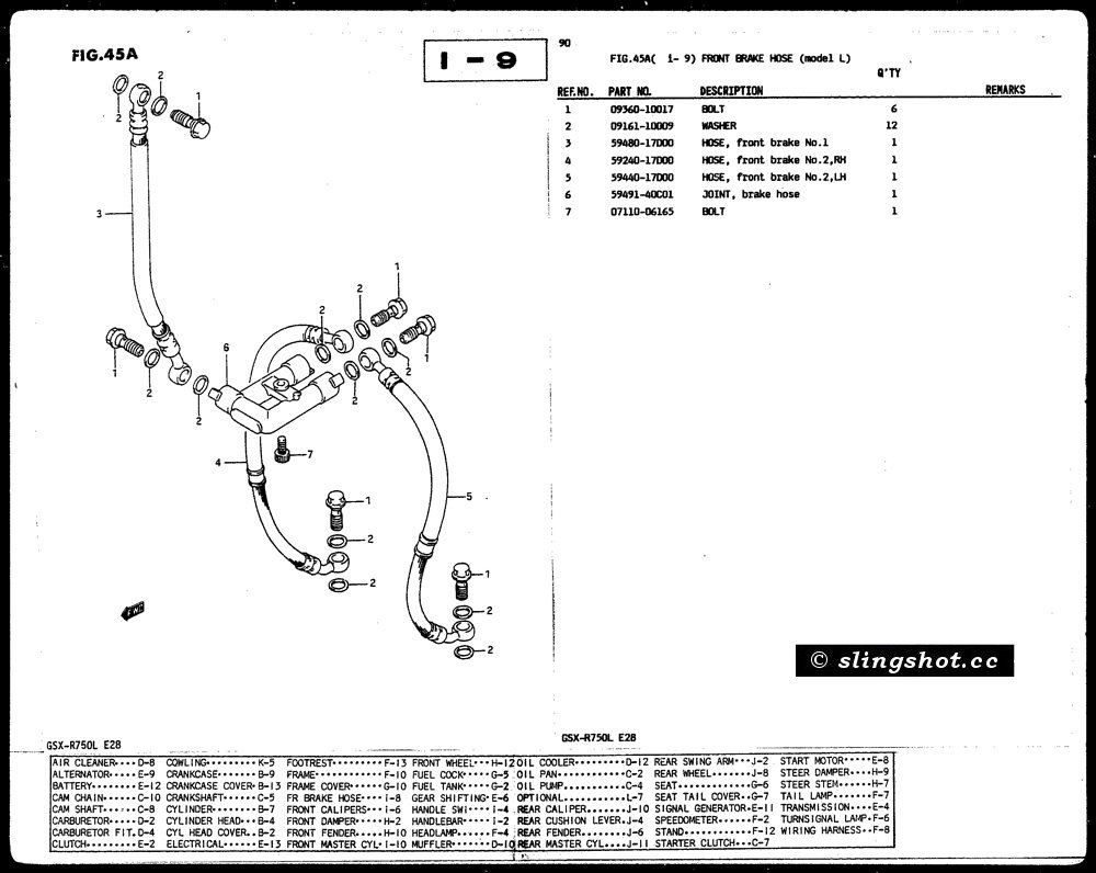 I-9 Front Brake Hose (Model L)