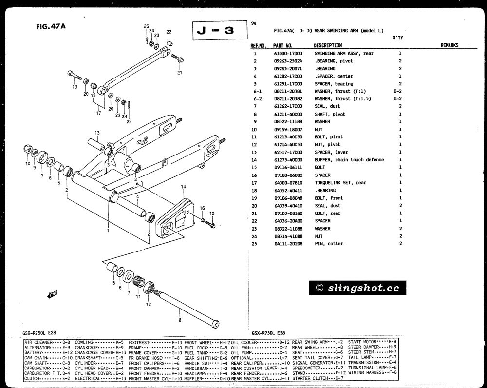 J-3 Rear Swinging Arm (Model L)
